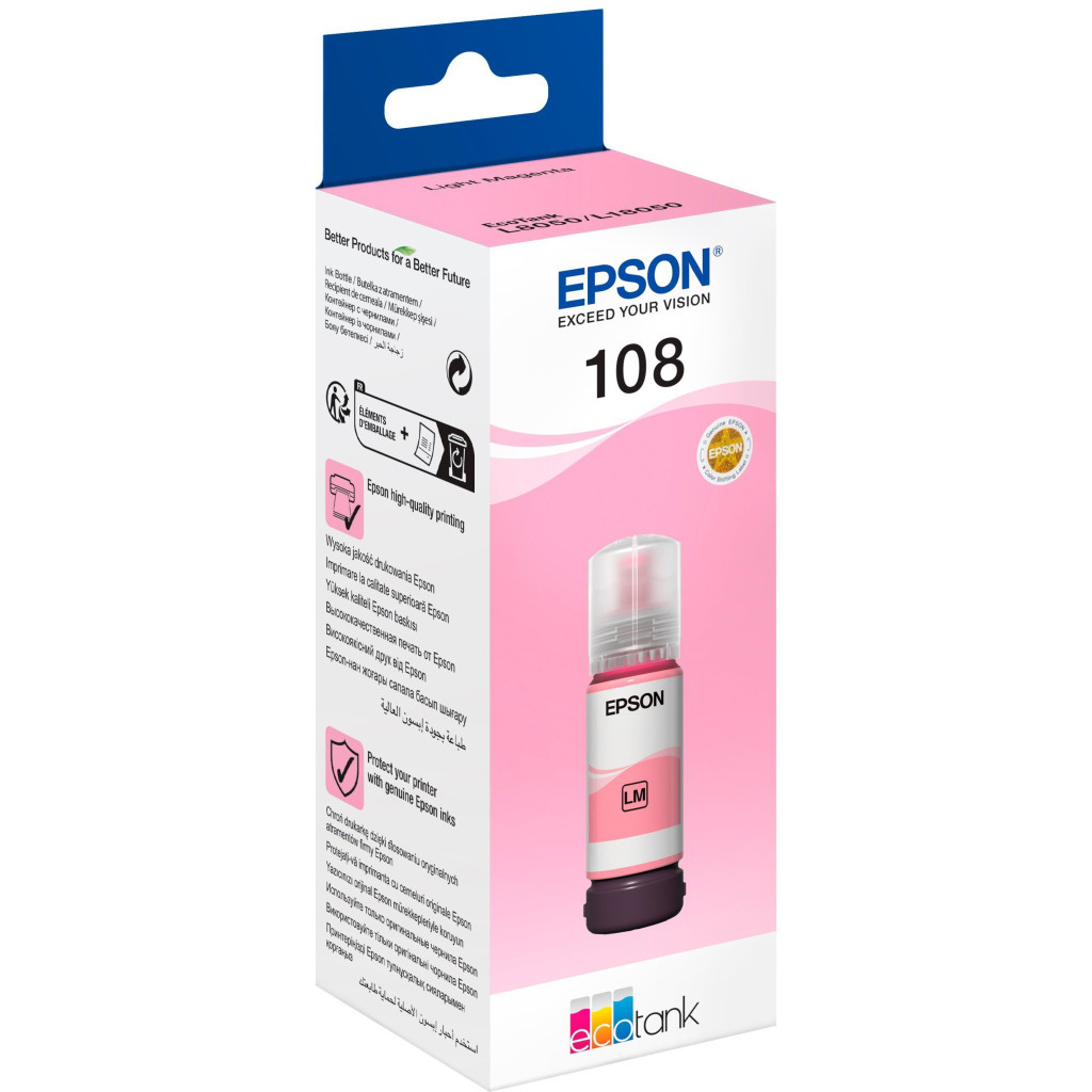 Контейнер з чорнилом Epson 108 EcoTank L8050/L18050 light magenta (C13T09C64A) - зображення 1