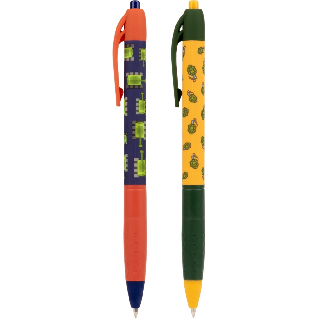 Ручка кулькова Yes 8bit UA Millitary автоматична 0,7 мм, синя (412115) - зображення 2