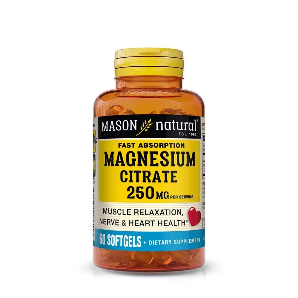 Мінерали Mason Natural Магній цитрат, 250 мг, Magnesium Citrate, 60 гелевих капсул (MAV18615) - зображення 1