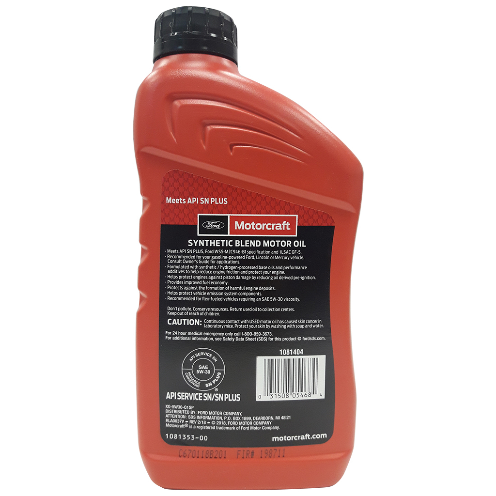 Моторна олива Ford Motorcraft Synthetic Blend 5W-30 946 ml (XO5W30Q1SP) - зображення 2