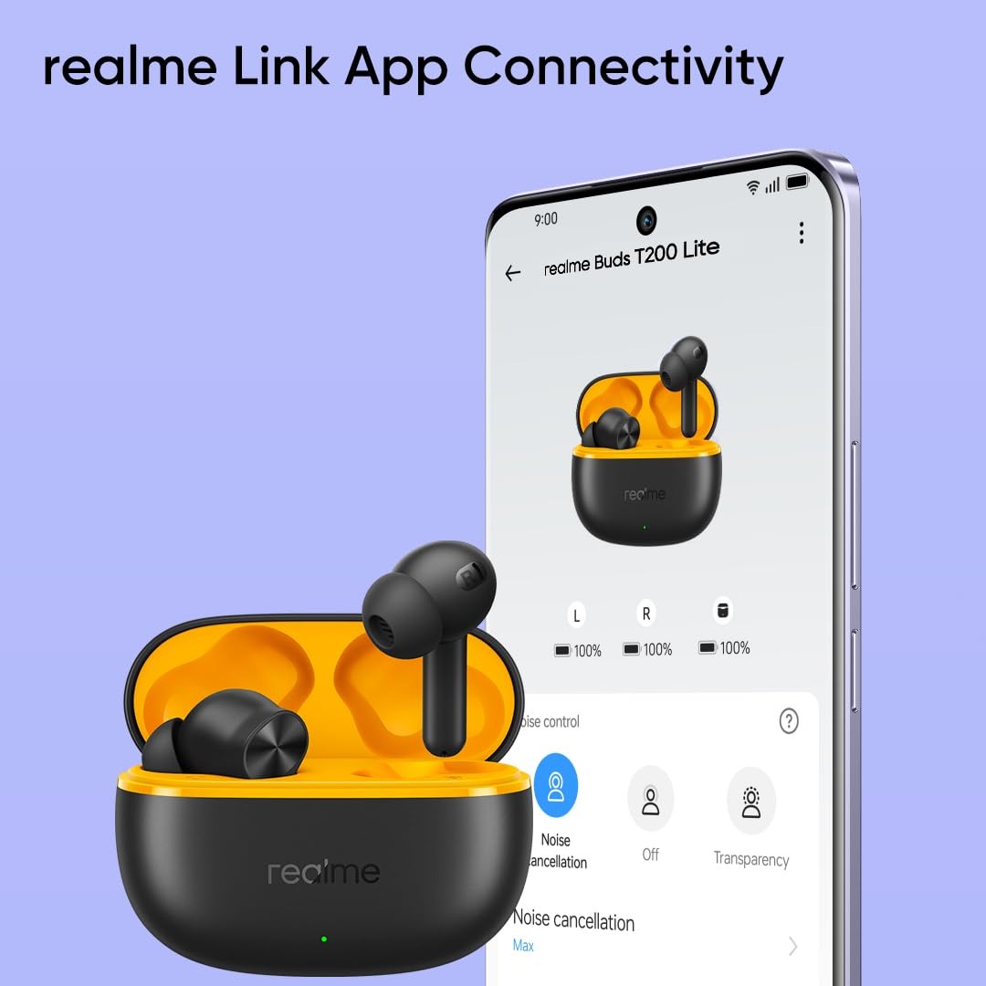 Bluetooth-гарнітура Realme Buds T200 Lite Volt Black_EU - зображення 11