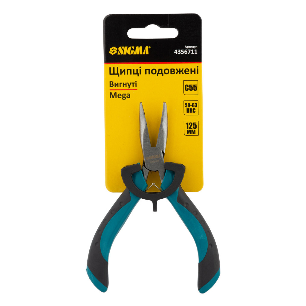 Плоскогубці Sigma довгогубці вигнуті 125мм Mega (4356711) (4356711) - зображення 3