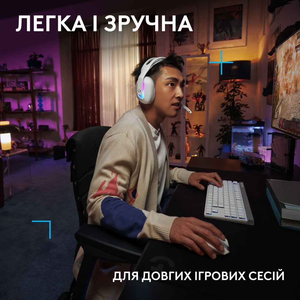 Навушники Logitech G522 Lightspeed Wireless Gaming Headset White (981-001550) - зображення 8