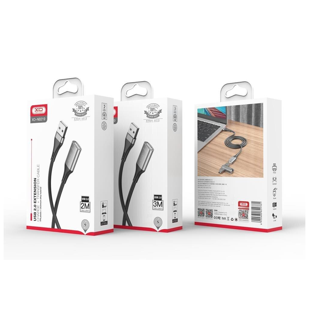 Дата кабель USB 2.0 AM/AM 3.0m black XO (NB-219-USB-3m) - зображення 3