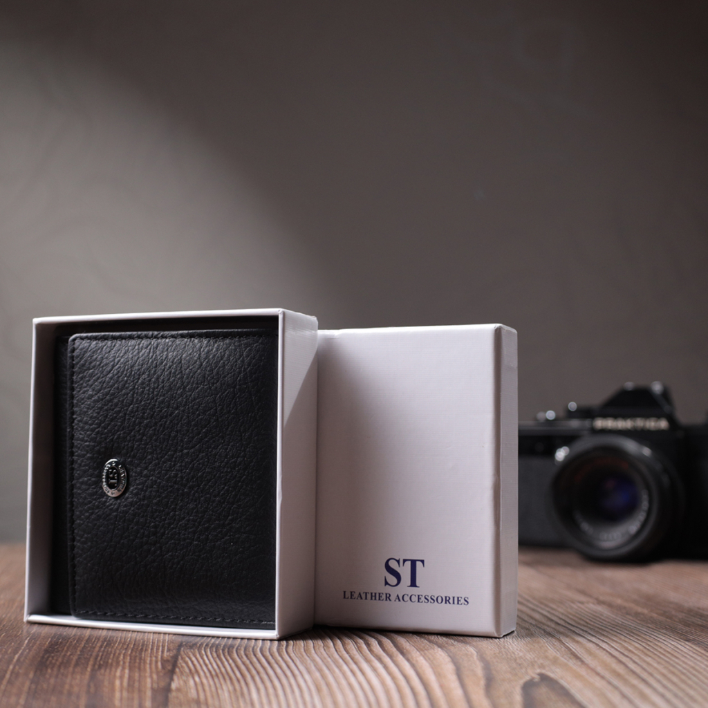 Гаманець ST Leather З натуральної шкіри Чорний (22709) - зображення 11