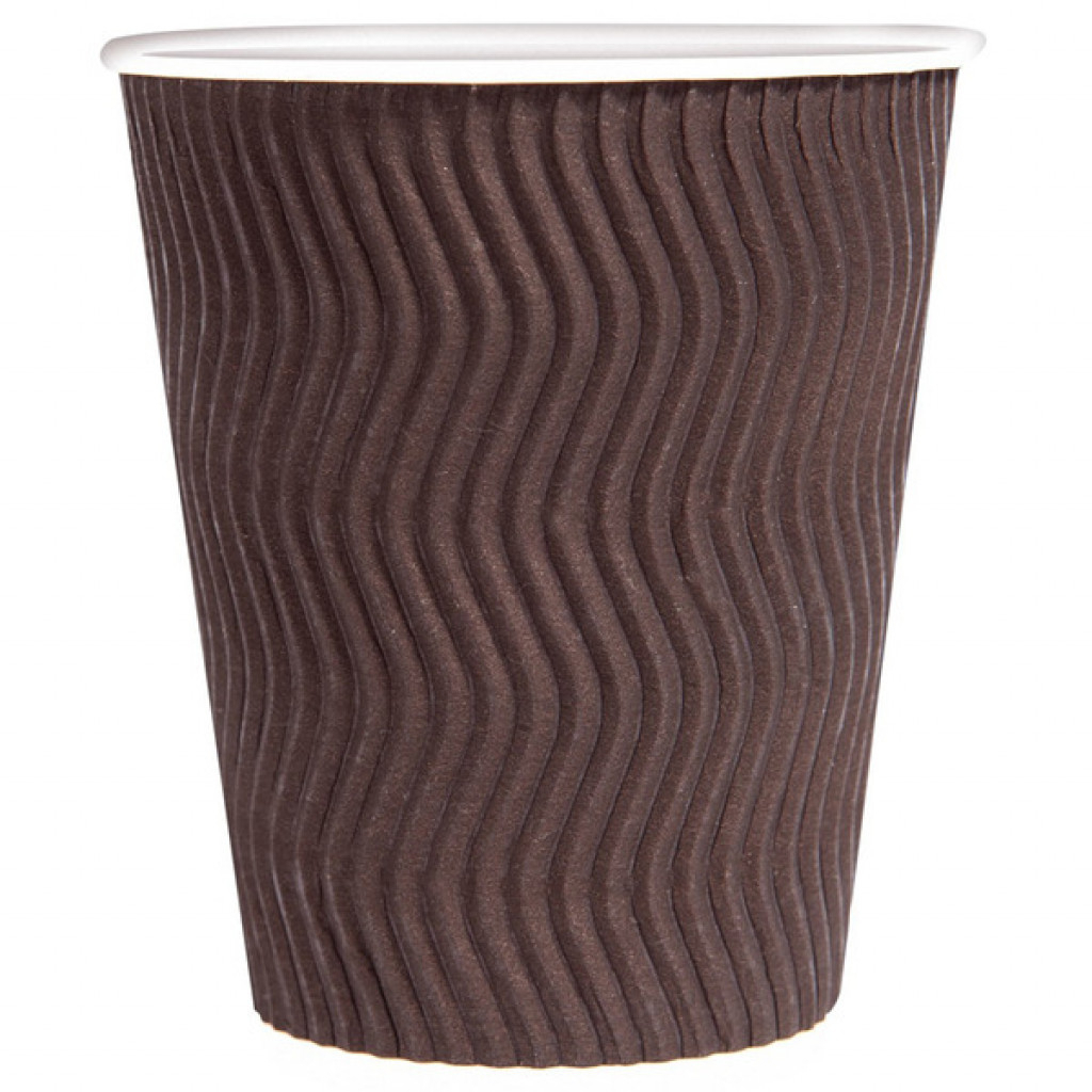 Стакани одноразові PRO service Riple Паперові Коричневі 340 мл 20 шт. (4823071635010) - зображення 1