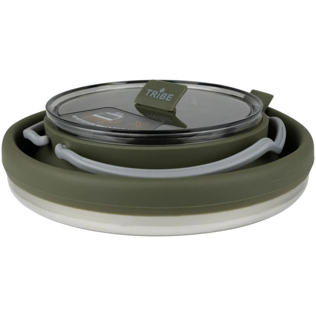 Чайник туристичний Tribe Collapsible Kettle 1,5 л силіконовий olive (T-FF-0026-olive) - зображення 3