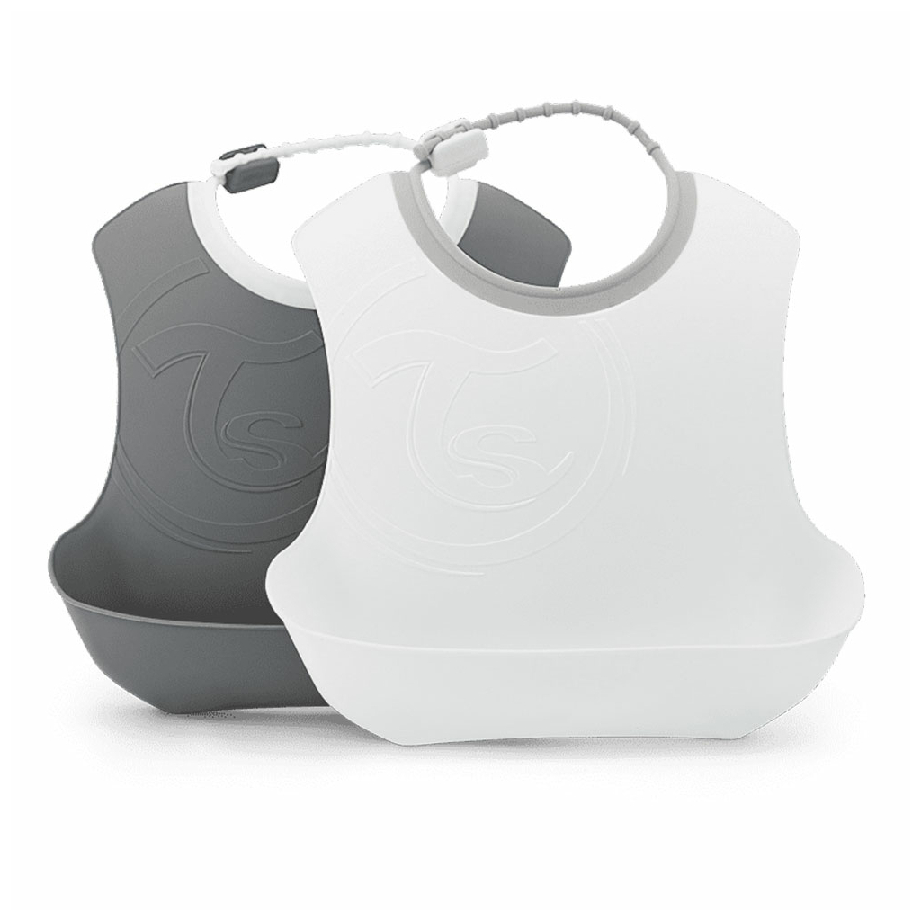 Слинявчик Twistshake Pastel Grey/ White (2шт) 4+ міс (78597) - зображення 1