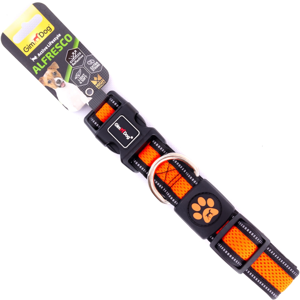 Нашийник для тварин GimDog Alfresco неопрен 42-66 см/32 мм жовтогарячий (8009632059518) - зображення 1