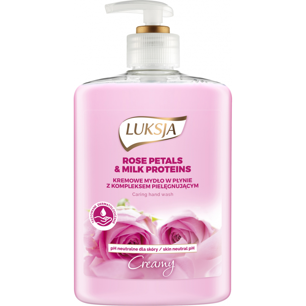 Рідке мило Luksja Creamy Rose Petal & Milk Proteins 500 мл (5900998007188) - зображення 1