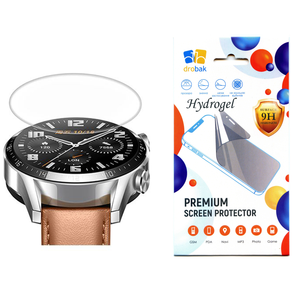 Плівка захисна Drobak Hydrogel Huawei Watch GT3 42mm (2 шт) (313179) (313179) - зображення 1