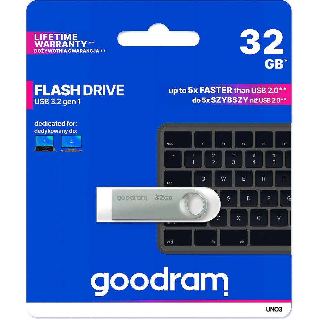 USB флеш накопичувач Goodram 32GB UNO3 Steel USB 3.2 (UNO3-0320S0R11) - зображення 4