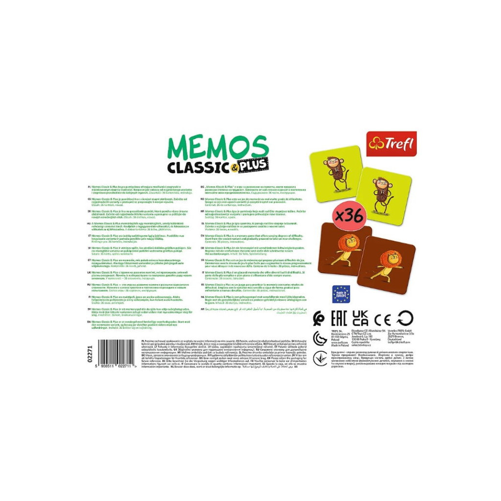 Настільна гра Trefl Мемо Класичні. Рухайся та грай (Memos Classic&plus. Move and play) (02271) - зображення 5
