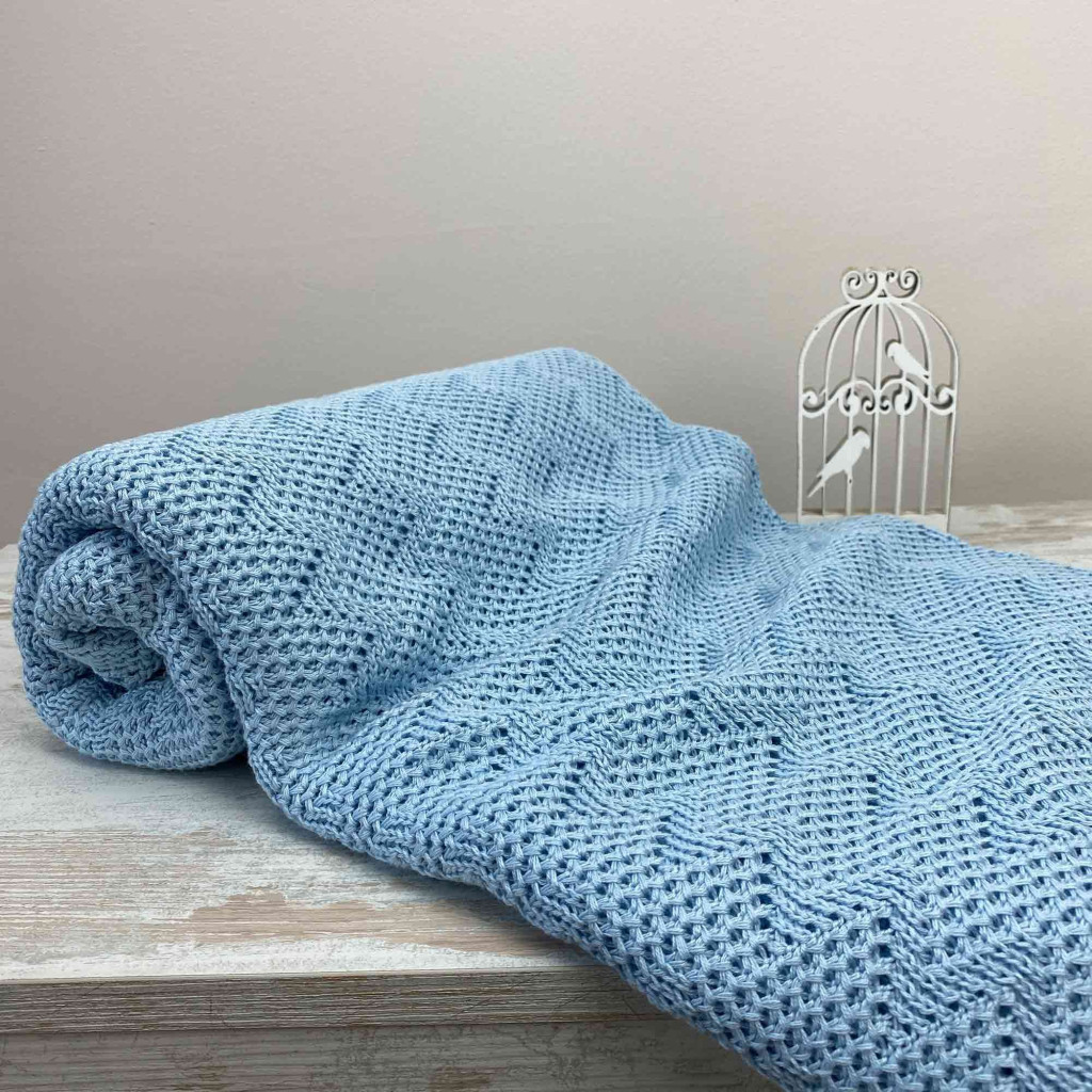 Плед Прованс Діно Зиґзаґ 130х170 Блакитний (4823093432048) - зображення 1