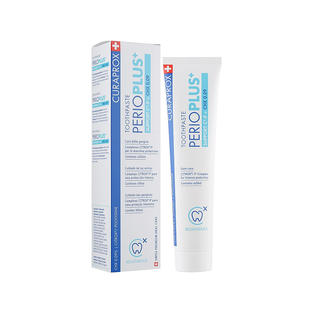 Зубна паста Curaprox PerioPlus+ Support Містить Citrox гіалуронову кислоту та 0.09% хлоргексидину 75 мл (7612412426618) - зображення 2