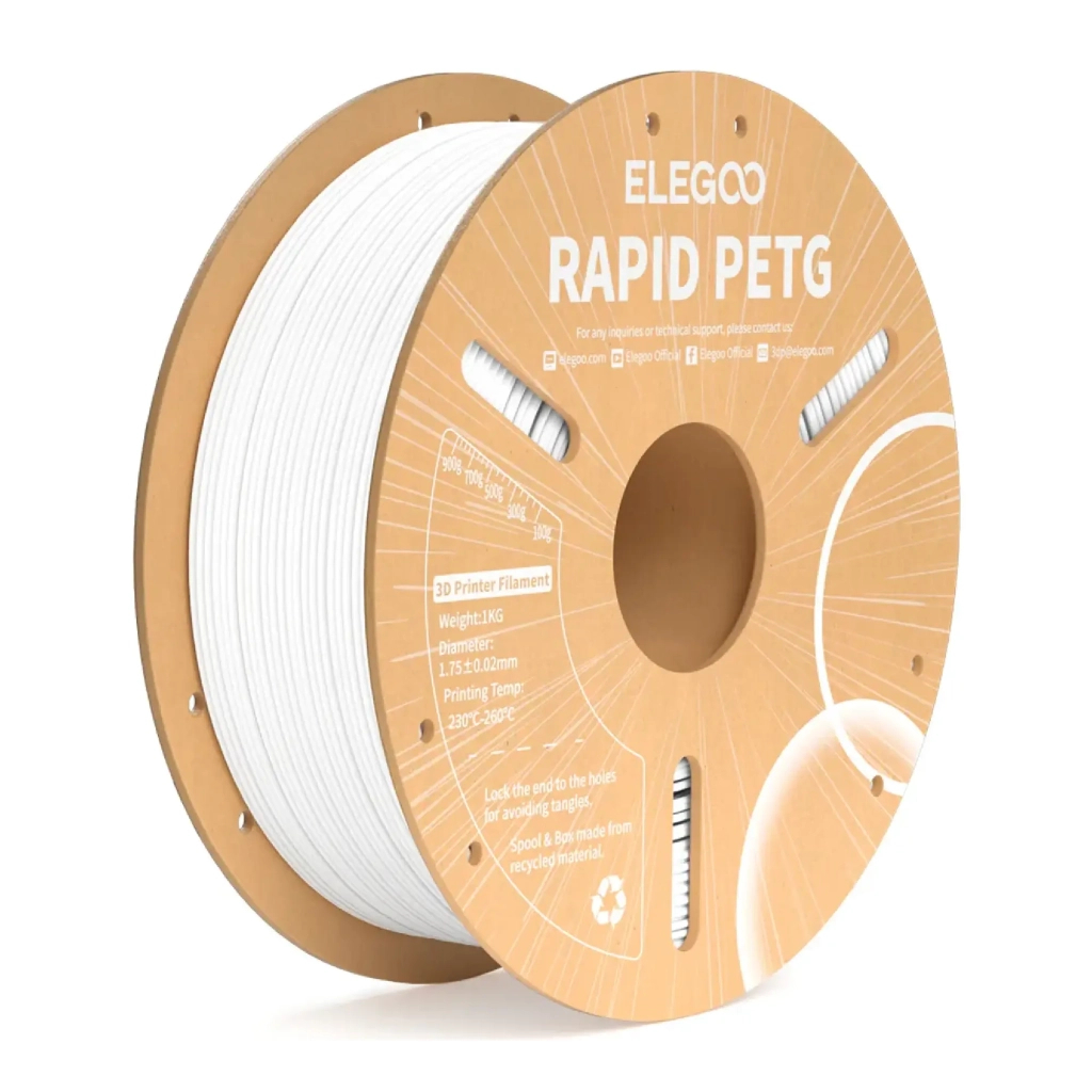 Пластик для 3D-принтера ELEGOO Rapid PETG 1кг, 1.75мм, white (50.203.0217) - зображення 1