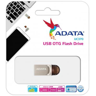 USB флеш накопичувач ADATA 64GB UC370 Golden USB 3.1 Type-C (AUC370-64G-RGD) - зображення 4