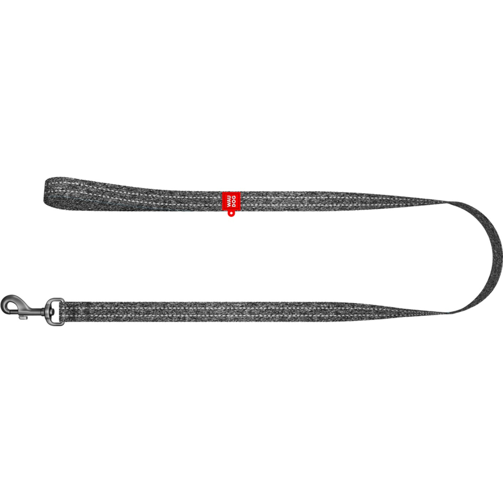 Повідець для собак WAUDOG Re-cotton світловідбивний L-XXL Ш 25 мм Д 500 см сірий (401711) - зображення 2