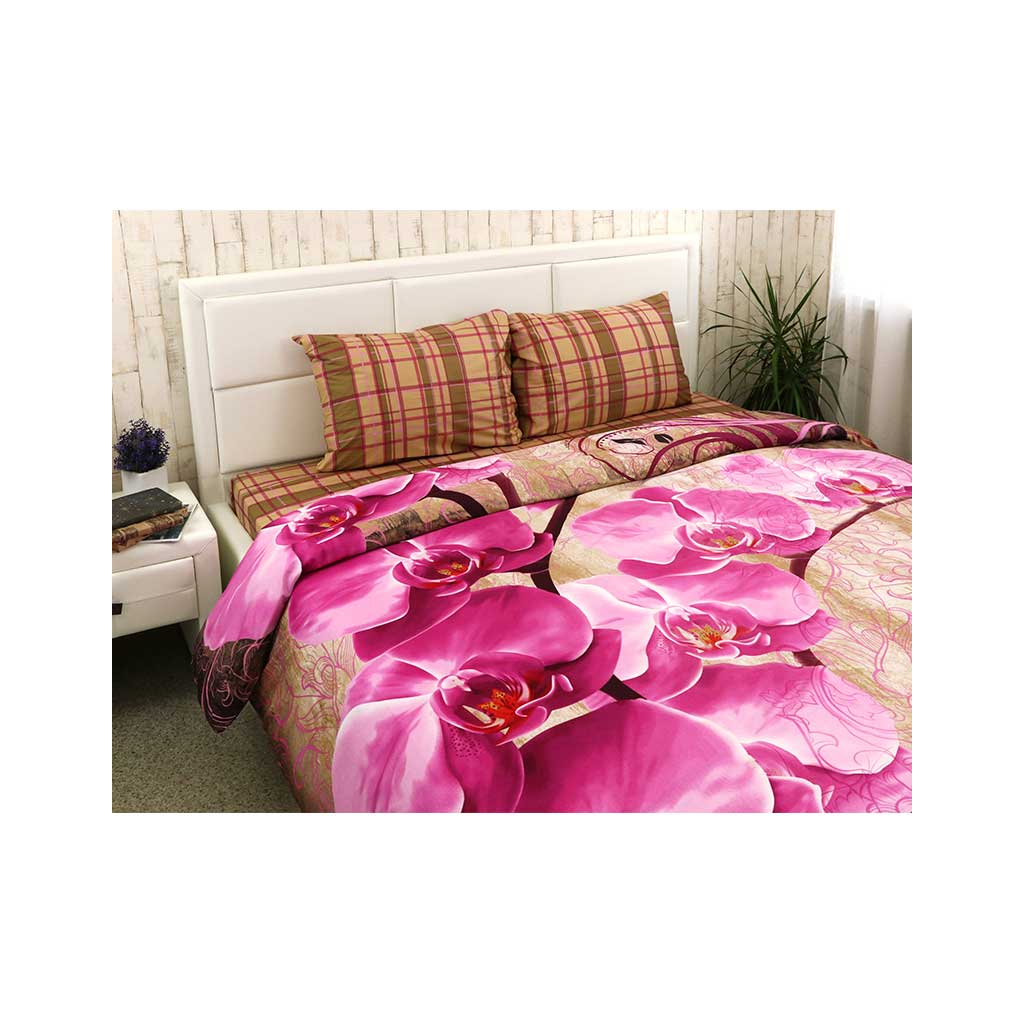 Постільна білизна Руно 20-1315 Fuchsia сатин набивний євро (845.137К_20-1315Fuchsia) - зображення 1