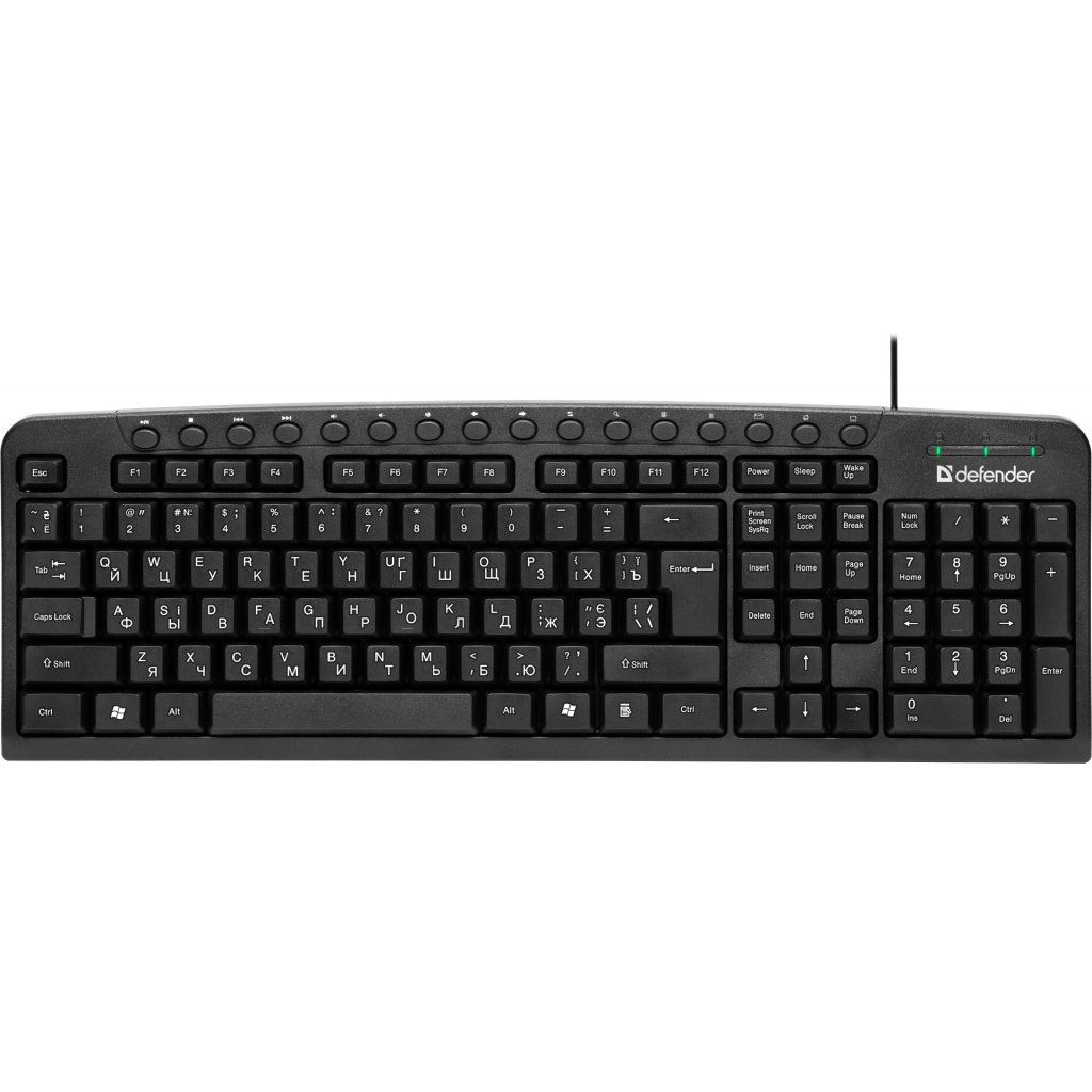 Клавіатура Defender Focus HB-470 UKR USB Black (45471) - зображення 1