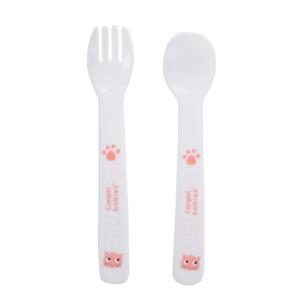 Набір дитячого посуду Canpol babies Cute Animals Котик Рожевий 5 предметів (4/401_pin) - зображення 3