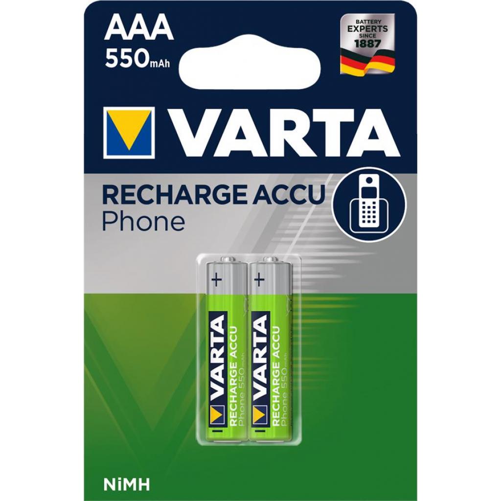 Акумулятор Varta AAA Phone ACCU 550mAh NI-MH * 2 (58397101402) - зображення 1