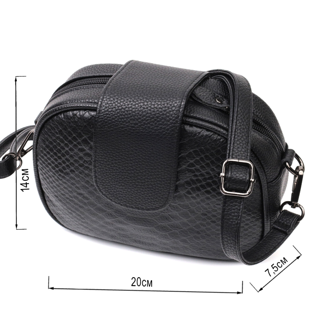 Сумка Vintage З натуральної шкіри Чорна (22354) - зображення 3