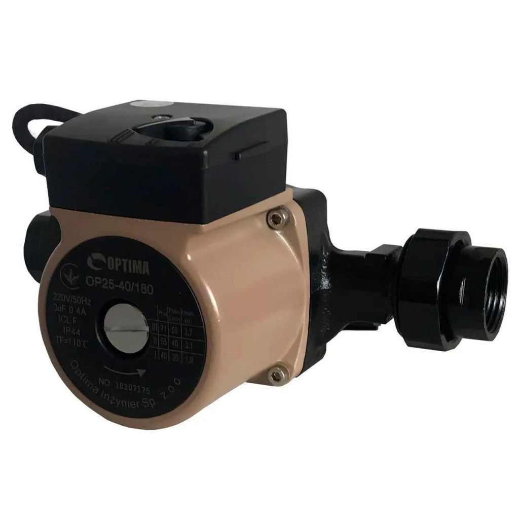 Циркуляційний насос Optima OP25-40-180, G 1 1/4", 10 бар, 180мм, 71Вт, 230В (8120) - зображення 2