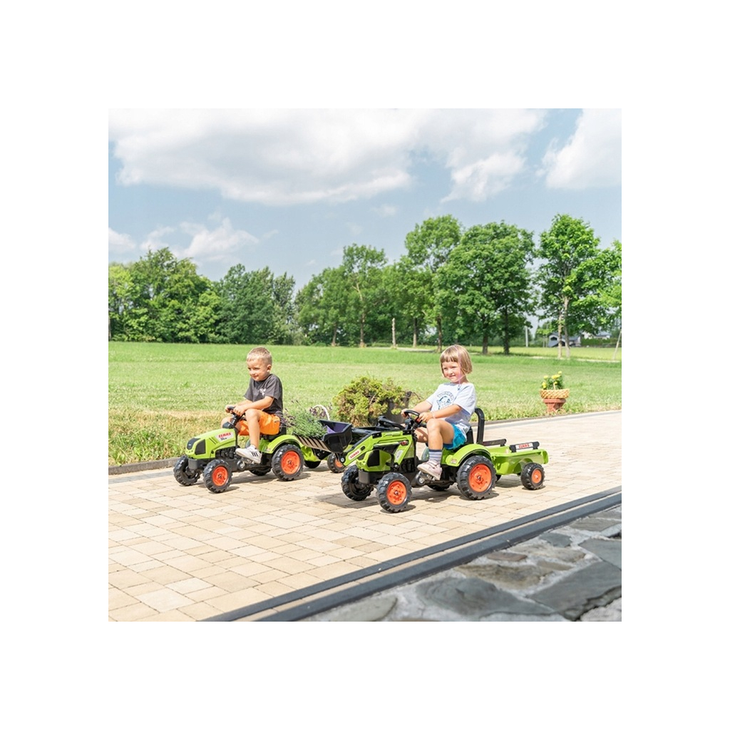 Веломобіль Falk Claas Arion трактор з причепом і переднім ковшем Зелений (2040AM) - изображение 6