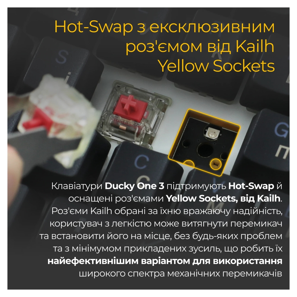 Клавіатура Ducky One 3 TKL Cherry MX Speed Silver RGB UA USB Black (DKON2187ST-PUAPXCLAWSC1) - зображення 12