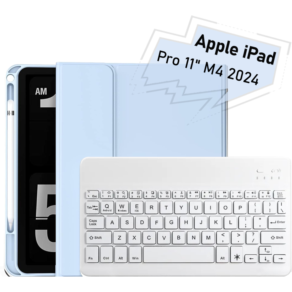 Чохол до планшета BeCover with keyboard Apple iPad Pro 11" M4 2024 Light Blue (713000) - изображение 1