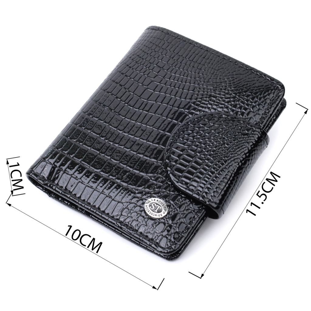 Гаманець ST Leather З натуральної шкіри Чорний (22686) - зображення 3