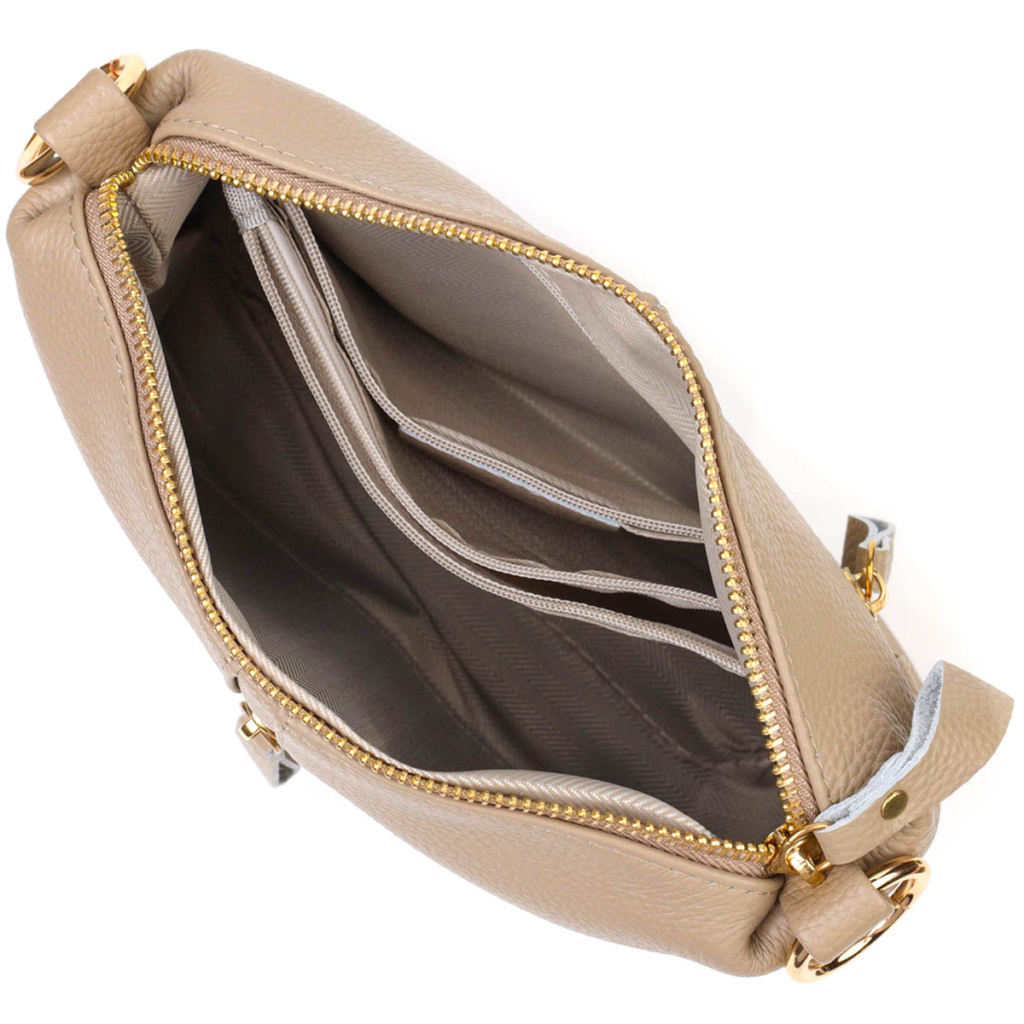 Сумка Vintage Жіноча через плече з натуральної шкіри Бежева (22084) - зображення 6