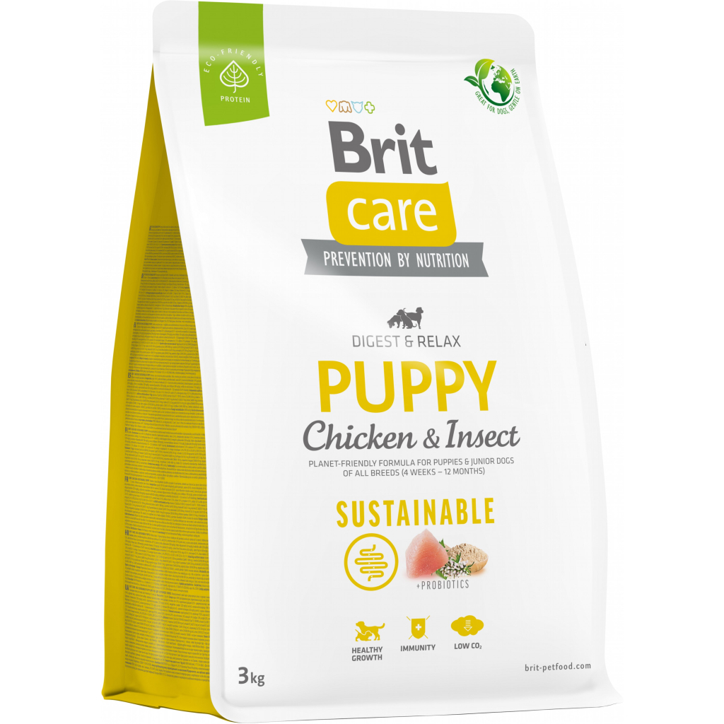 Сухий корм для собак Brit Care Dog Sustainable Puppy з куркою та комахами 3 кг (8595602558636) - зображення 1