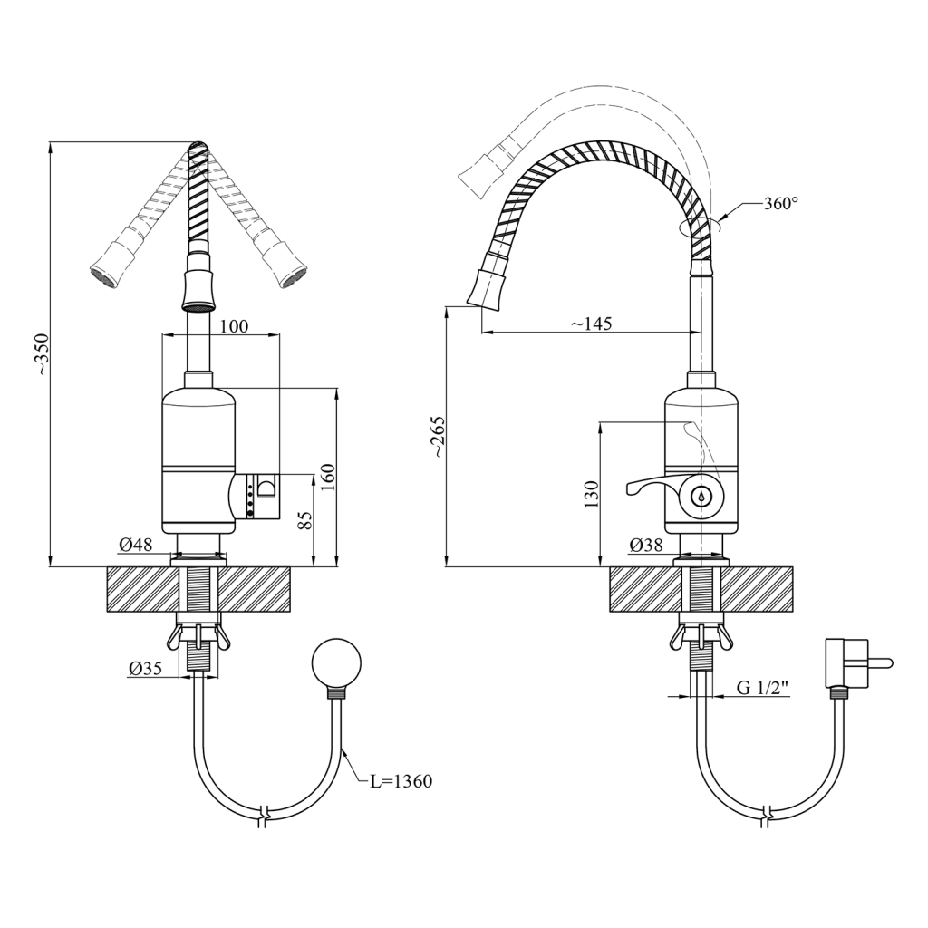 Проточний водонагрівач Kroner Volt-CW190RFA (CV023246) - зображення 2