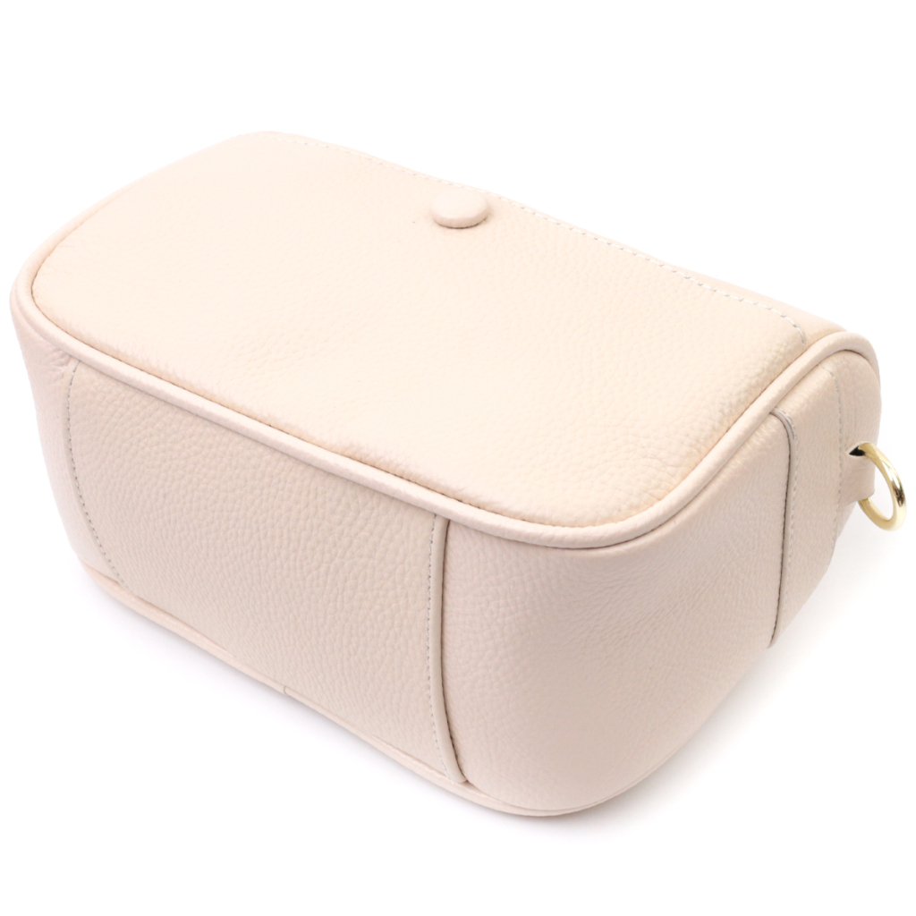 Сумка Vintage Компактна крос-боді жіноча з натуральної шкіри Біла (22591) - зображення 8