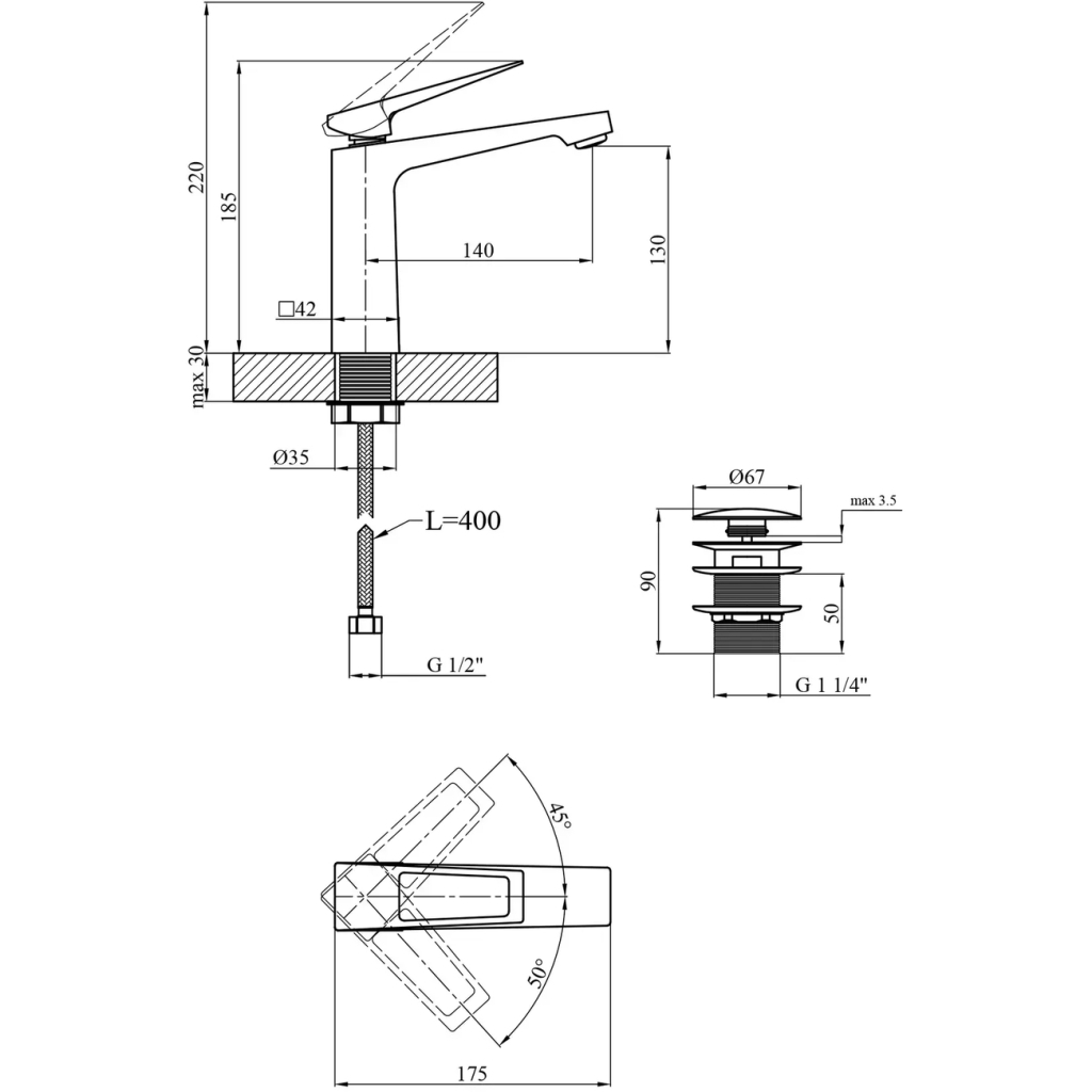 Змішувач Kroner Ersel-GRP0110BV (CV035472) - зображення 9