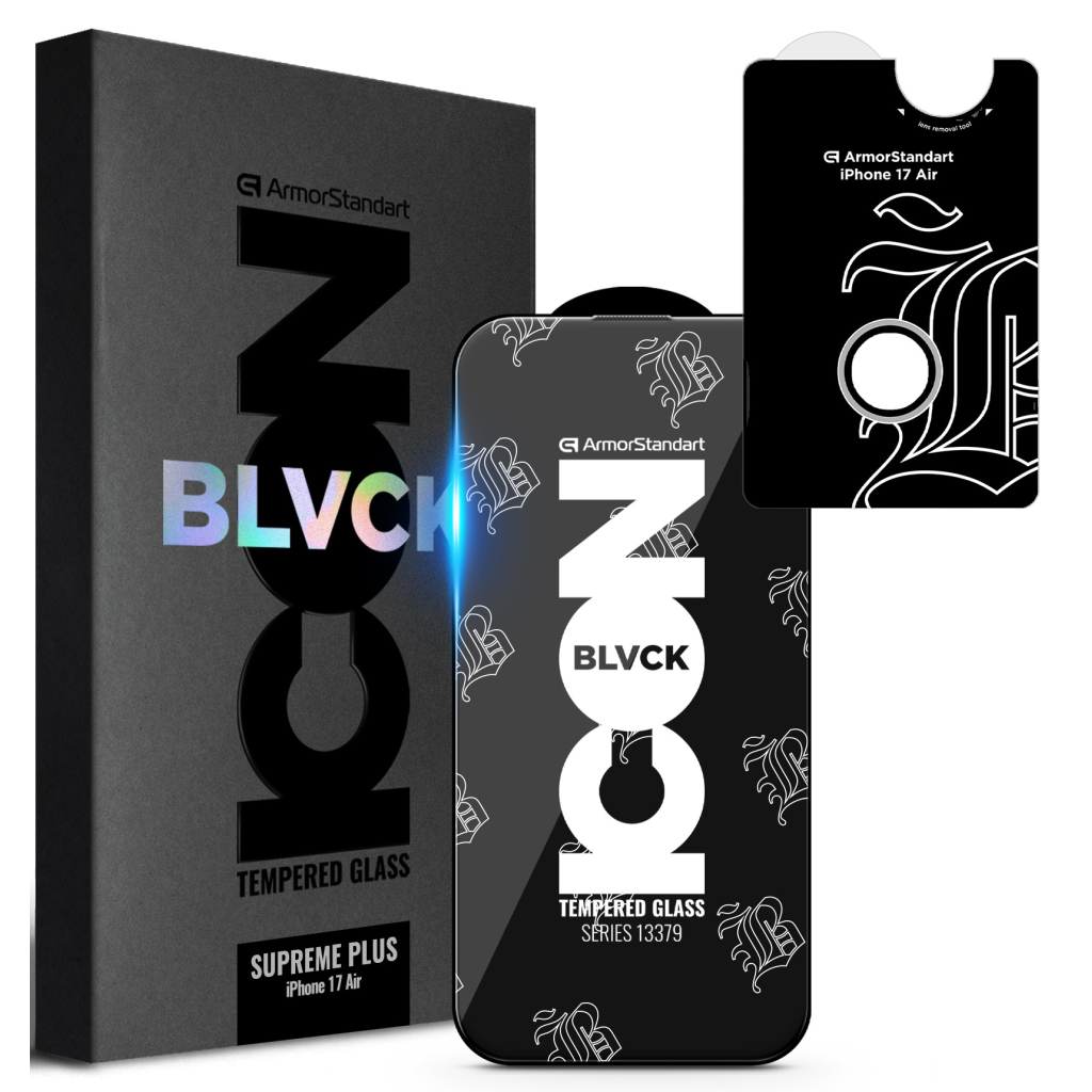 Скло захисне Armorstandart Supreme Plus Black Icon Apple iPhone 17 Air (ARM86405) - зображення 1