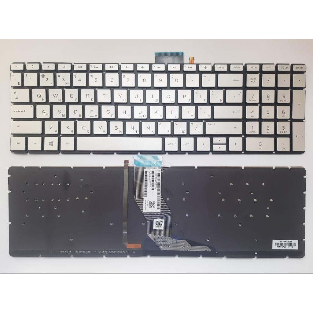 Клавіатура ноутбука HP Pavilion 15-BS/BW, 250/255/256/258 G6 срібляста з підсвіткою (A46125) - зображення 1
