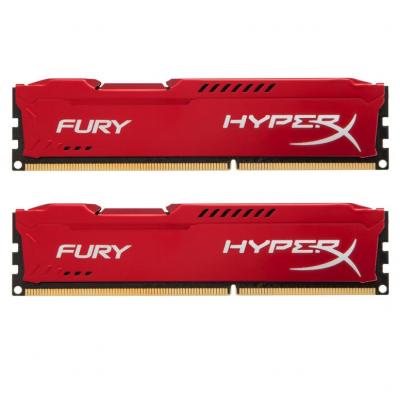 Модуль пам'яті для комп'ютера DDR4 16GB (2x8GB) 3200 MHz HyperX FURY Red Kingston Fury (ex.HyperX) (HX432C18FR2K2/16) - зображення 1