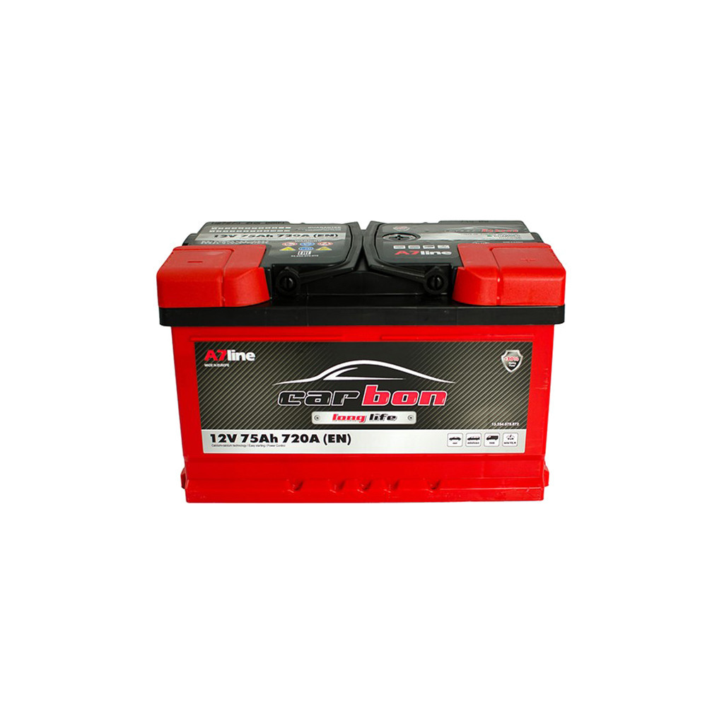 Акумулятор автомобільний CARBON 75 Ah/12V низький Euro (CRB75-00L) - зображення 1