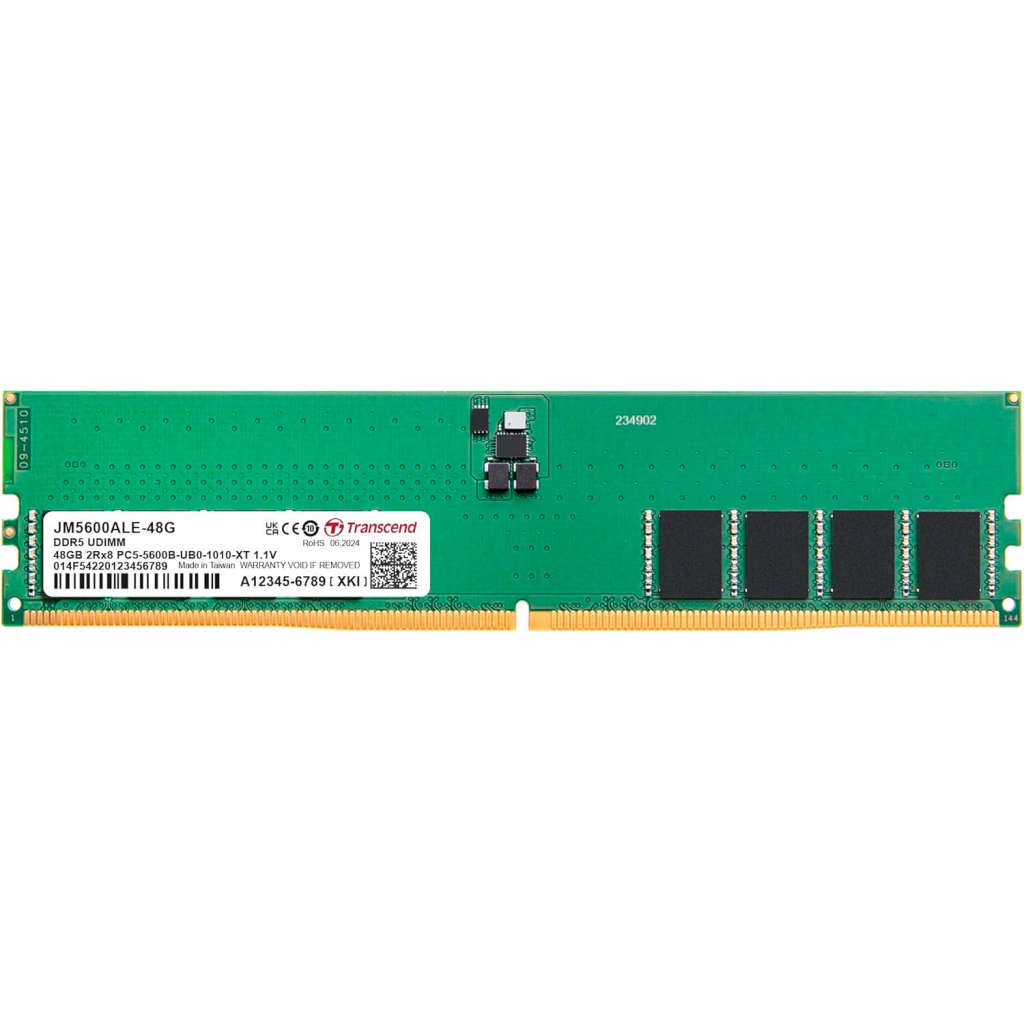 Модуль пам'яті для комп'ютера DDR5 48GB 5600 MHz Transcend (JM5600ALE-48G) - зображення 1