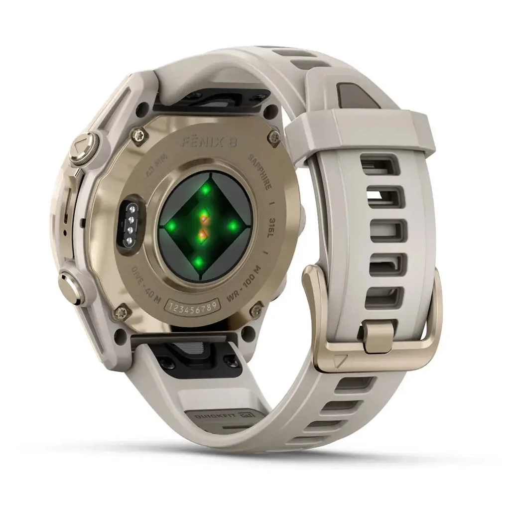 Смарт-годинник Garmin fenix 8 43mm, AMOLED, Saph, SftGldSS/FgGry, FogGry/DkSndbnd, GPS (010-02903-11) - зображення 6