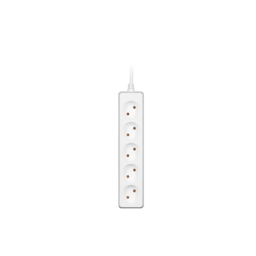 Мережевий подовжувач 2E 5XCEE7/17, 1.5м, white (2E-U0510M1.5) - зображення 2