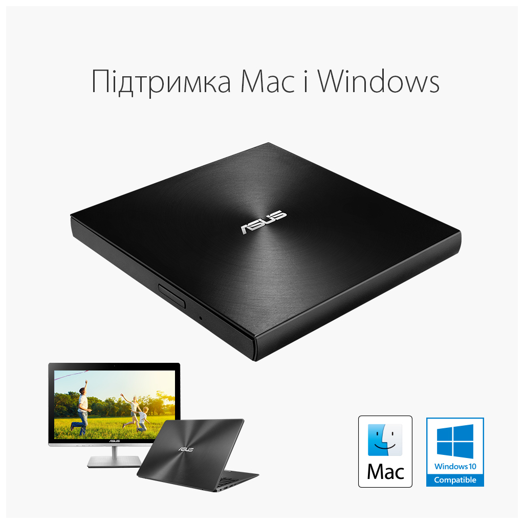 Оптичний привід DVD-RW ASUS SDRW-08U9M-U/SIL/G/AS (90DD02A2-M29000) - зображення 5