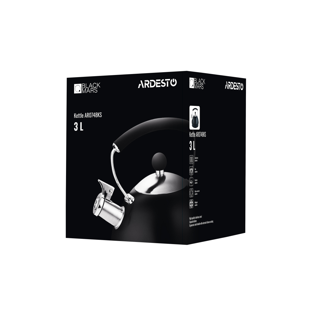 Чайник Ardesto Black Mars 3 л (AR0748KS) - изображение 6