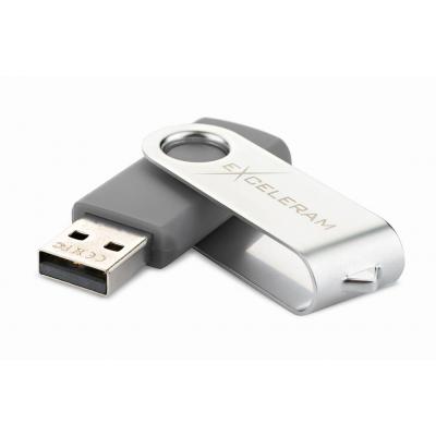 USB флеш накопичувач eXceleram 32GB P1 Series Silver/Gray USB 2.0 (EXP1U2SIG32) - зображення 2