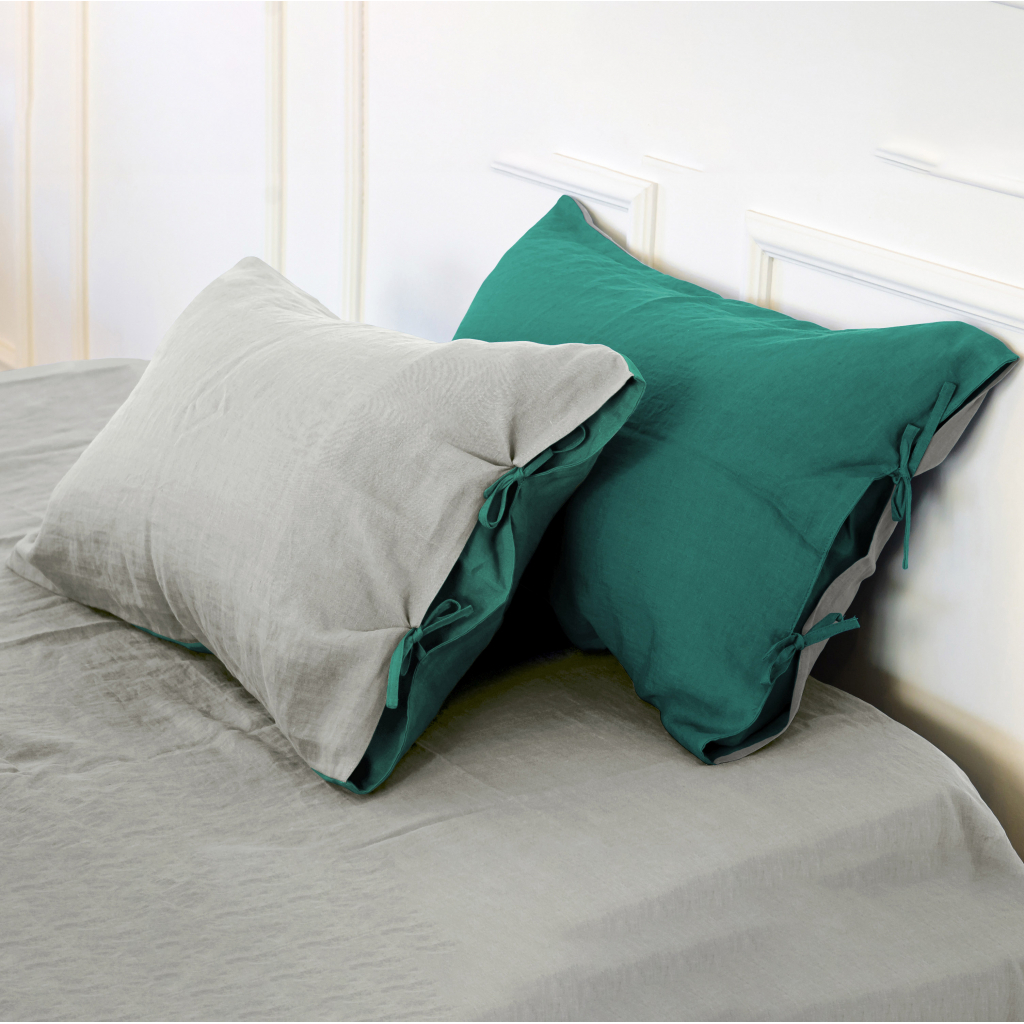 Наволочка MirSon Льон Natural Linen 40х40 Green meadow (2200005371848) - зображення 1