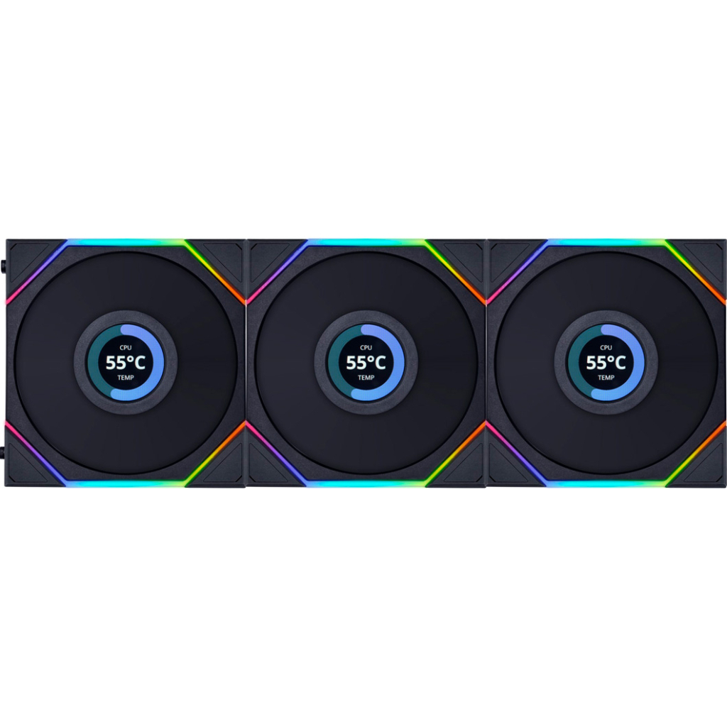 Кулер до корпусу Lian Li Reverse TL LCD 120-3, Black (G99.12RTLLCD3B.00) - зображення 1