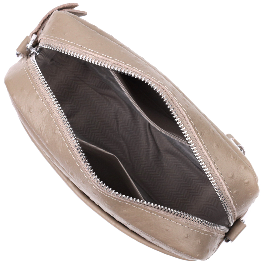 Сумка Vintage З фактурної натуральної шкіри Бежева (22662) - зображення 9